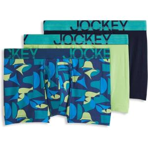Jockey Men’s Underwear ActiveStretch 4″ Boxer Brief – 3 Pack(Navy)