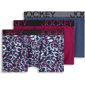 Jockey Men’s Underwear ActiveStretch 4″ Boxer Brief – 3 Pack(Nocturne Berry)