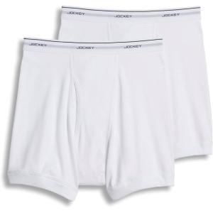 Jockey Men’s Underwear Big Man Classic 5″ Boxer Brief – 2 Pack(White)