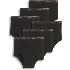 Jockey Mens Underwear Briefs – Classic Full Rise Design, Pack of 6 – Authentic Mens Underwear for Comfort and Quality(Black)