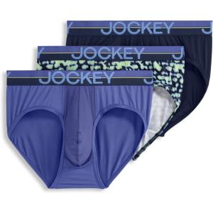 Jockey Men’s Underwear Infinite Cool Microfiber Stretch Brief – 3 Pack(Stumbling Stencils/True Navy/Future Dusk)