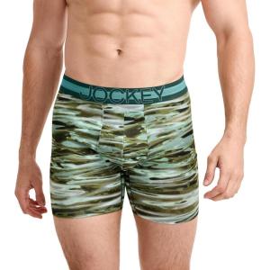 Jockey Men’s Underwear, Mens Boxer Briefs With Pouch, Sport Stability Microfiber 6″ Boxer Brief(Wavelength)