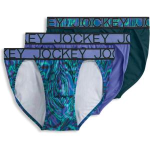 Jockey Men’s Underwear Microfiber Stretch String Bikini – 3 Pack(Future Dusk/Dark Psychedelic/Ocean Sky)