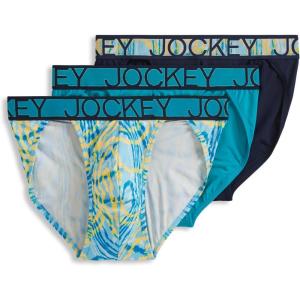 Jockey Men’s Underwear Microfiber Stretch String Bikini – 3 Pack(Northern Light/Psychedelic/True Navy)