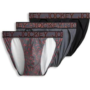 Jockey Men’s Underwear Microfiber Stretch String Bikini – 3 Pack(Striated Steel)
