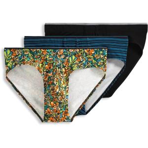 Jockey Men’s Underwear True Style Bikini – 3 Pack(Bright Tropics/Black/Shoreline Stripe)
