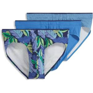 Jockey Men’s Underwear True Style Bikini – 3 Pack(Fanning Flora/True Blue/Frolic Stripe)