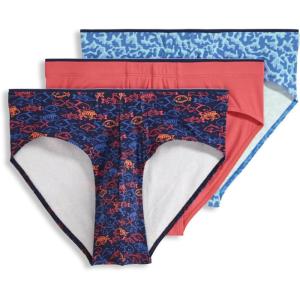 Jockey Men’s Underwear True Style Bikini – 3 Pack(Something Fishy/Malibu Red/Ocean Coral)