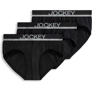 Jockey Men’s Underwear True Style Brief – 3 Pack(Black Night)
