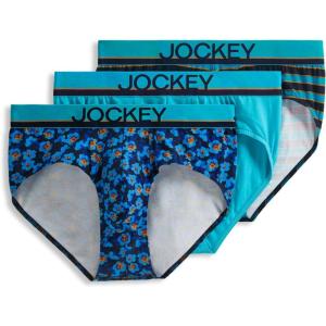 Jockey Men’s Underwear True Style Brief – 3 Pack(Blooming Floral/Ocean Surf/Mystery Stripe)