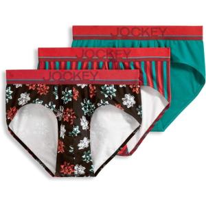 Jockey Men’s Underwear True Style Brief – 3 Pack(Festive Bows)