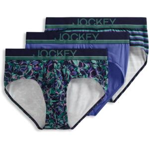 Jockey Men’s Underwear True Style Brief – 3 Pack(Future Dusk Cherished Stripe/Faded Grape/Deconstructed Geo)