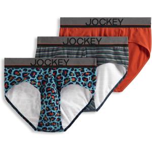 Jockey Men’s Underwear True Style Brief – 3 Pack(Leafy Stripe)