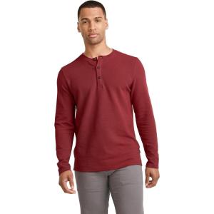 Jockey Outdoors Men’s Casualwear Long Sleeve Henley(Faded Crimson)