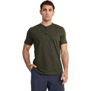 Jockey Outdoors Men’s Casualwear Short Sleeve Henley(Brunswick Heather)