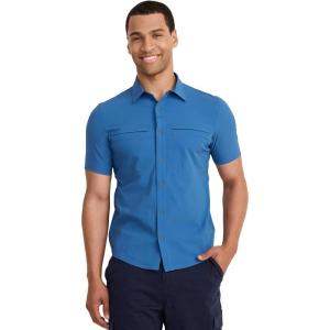 Jockey Outdoors Men’s Casualwear Short Sleeve Snap Woven Shirt(True Blue)
