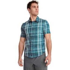 Jockey Outdoors Men’s Casualwear Short Sleeve Utility Shirt(Teal Farmers Plaid)