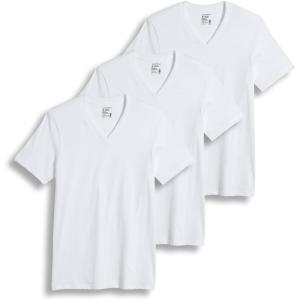 Jockey T-Shirts for Men – V Neck Undershirts, Cotton Men’s T-Shirts – 3 Pack(White)
