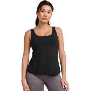 Jockey Women’s Activewear EVERACTIVE Tank with Built-in Bra(Black)