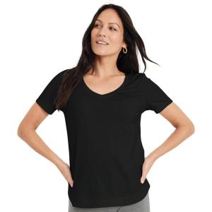 Jockey Women’s Activewear EVERACTIVE V-Neck Tee(Black)