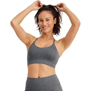 Jockey Women’s Bra Low Impact T-Back Sports Bra(Battleship Grey Heather)