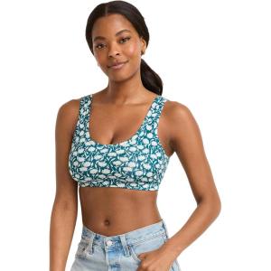Jockey Women’s Bra Organic Cotton Stretch Tank Strap Bralette(Teal Floral)