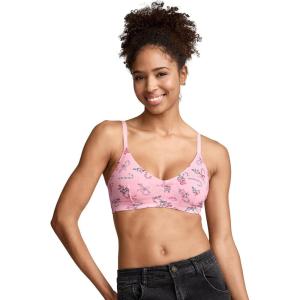 Jockey Women’s Bra Organic Cotton Stretch Triangle Bralette(Rose Candy Cane)