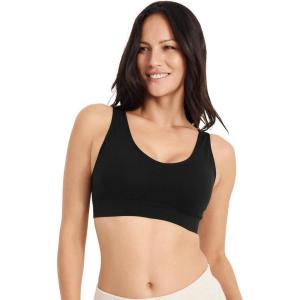 Jockey Women’s Bra Seamfree Cotton Blend Light Support Bralette(Black Night)