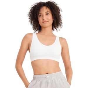 Jockey Women’s Bra Seamfree Cotton Blend Light Support Bralette(Diamond White)