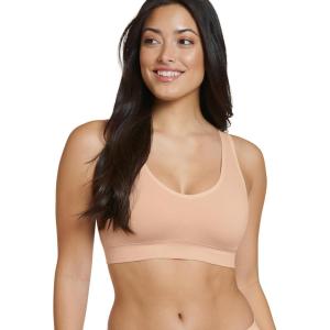 Jockey Women’s Bra Seamfree Cotton Blend Light Support Bralette(Light Beige)