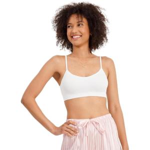 Jockey Women’s Bra Seamfree Modern Micro Stretch Cami Strap Bralette(White)