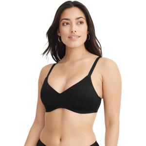 Jockey Women’s Bra Smooth & Sleek Microfiber Full Coverage Wirefree T-Shirt Bra(Black)