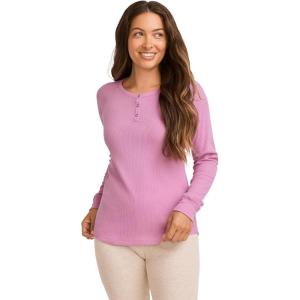 Jockey Women’s Loungewear Long Sleeve Waffle Henley(Beloved)