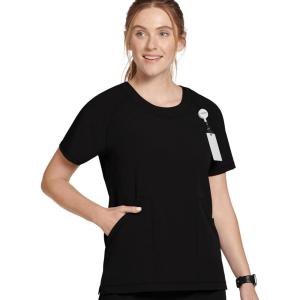 Jockey Women’s Scrubs Women’s Comfort Crew Scrub Top(Black)