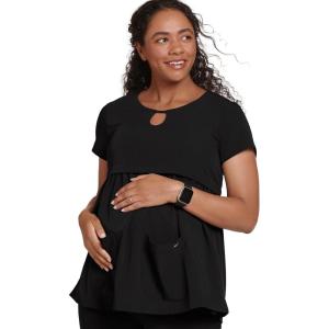Jockey Women’s Scrubs Women’s Empire Waist Maternity Scrub Top(Black)