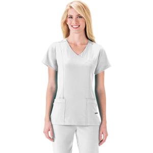 Jockey Women’s Scrubs Women’s Mock Wrap Scrub Top(White)