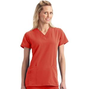 Jockey Women’s Scrubs Women’s V-Neck Crossover Scrub Top(Hibiscus)