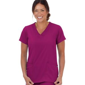 Jockey Women’s Scrubs Women’s V-Neck Crossover Scrub Top(Plum Berry)