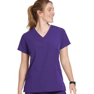 Jockey Women’s Scrubs Women’s V-Neck Crossover Scrub Top(Purple)