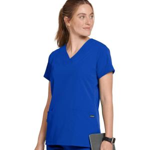 Jockey Women’s Scrubs Women’s V-Neck Crossover Scrub Top(Royal Blue)