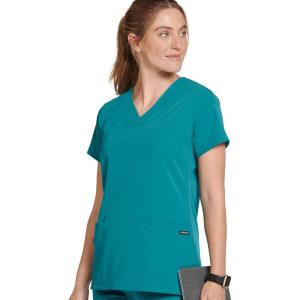 Jockey Women’s Scrubs Women’s V-Neck Crossover Scrub Top(Teal)