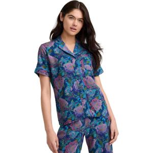 Jockey Women’s Sleepwear Soft Touch Luxe Woven Short Sleeve Top(Luscious Bloom)