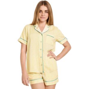 Jockey Women’s Sleepwear Soft Touch Luxe Woven Short Sleeve Top(Melody Dot)