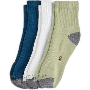 Jockey Women’s Socks Women’s Made in America* Quarter Socks – 3 Pack(Celadon on Light Grey/White on Light Grey/Majolica Blue on Light Grey)