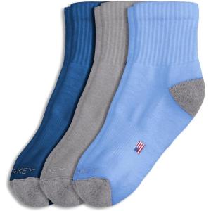 Jockey Women’s Socks Women’s Made in America* Quarter Socks – 3 Pack(Light Grey Heather/Majolica/Della Blue)