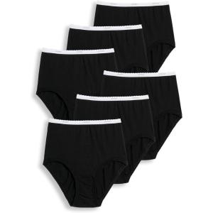 Jockey Women’s Underwear Classic Brief – 6 Pack(Black)