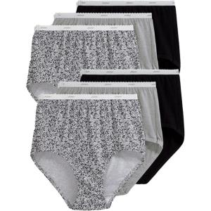 Jockey Women’s Underwear Classic Brief – 6 Pack(Black Petals)