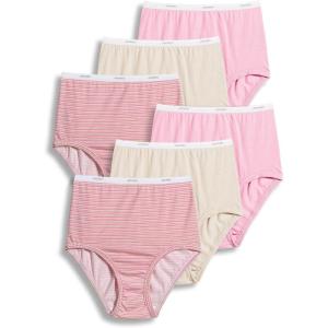 Jockey Women’s Underwear Classic Brief – 6 Pack(Sienna Sunset/Simple Pink Stripe/Ivory)