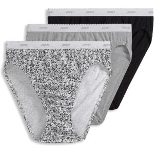 Jockey Women’s Underwear Classic French Cut – 3 Pack(Black Petals)