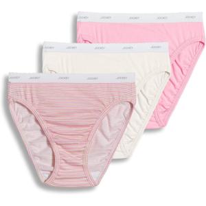 Jockey Women’s Underwear Classic French Cut – 3 Pack(Sienna Sunset/Simple Pink Stripe/Ivory)